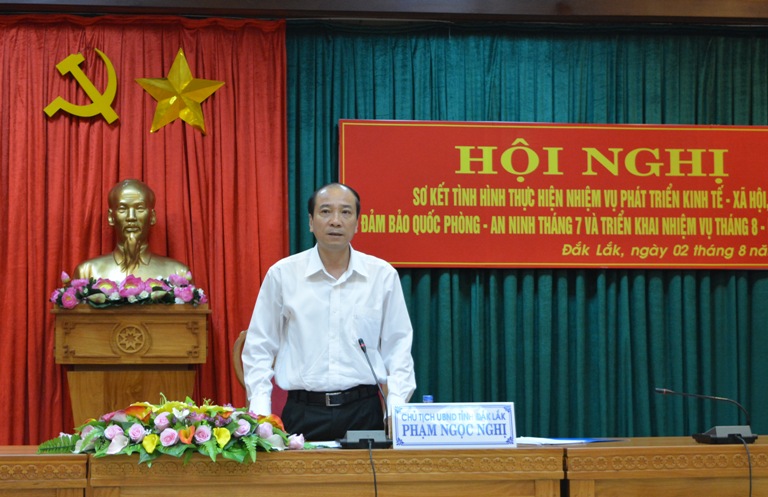 Kết luận của Chủ tịch UBND tỉnh tại Hội nghị sơ kết tình hình thực hiện nhiệm vụ phát triển KTXH, đảm bảo QPAN tháng 7 và triển khai nhiệm vụ tháng 8/2016