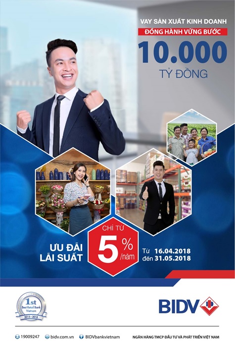 Vay kinh doanh “Đồng hành Vững bước” với lãi suất ưu đãi chỉ từ 5%/năm