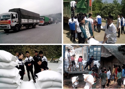 Hỗ trợ gạo cho học sinh đặc biệt khó khăn học kỳ II năm học 2015-2016.