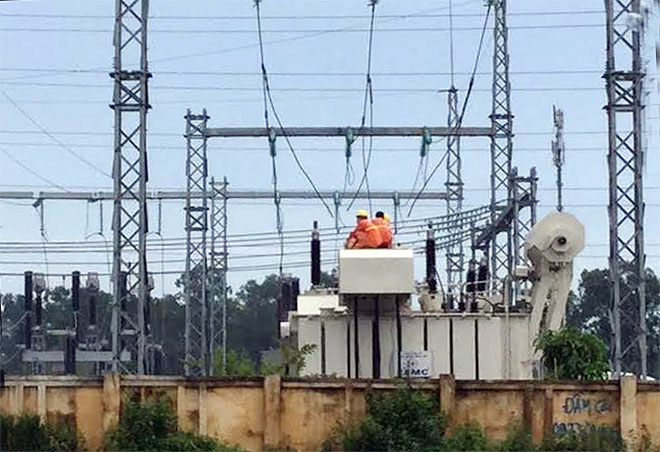 Triển khai thực hiện biến áp 110kV Hòa Phú.