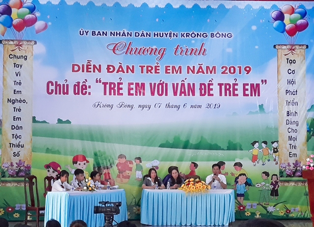 UBND huyện Krông Bông tổ chức “Diễn đàn trẻ em năm 2019”
