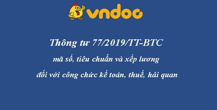 Triển khai Thông tư số 77/2019/TT-BTC ngày 11/11/2019 của Bộ Tài chính