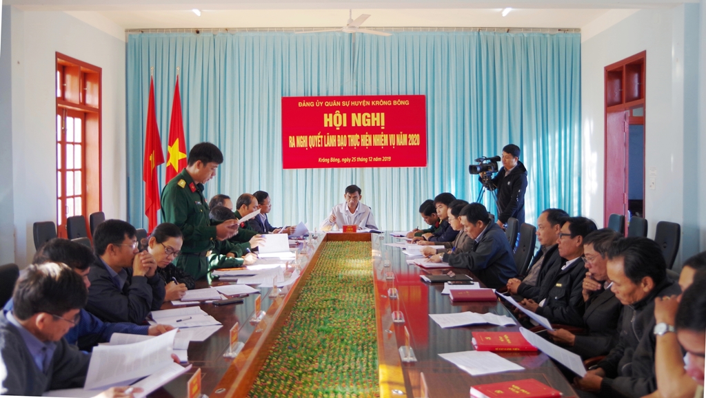 Đảng ủy Quân sự huyện Krông Bông ra nghị quyết lãnh đạo thực hiện nhiệm vụ năm 2020
