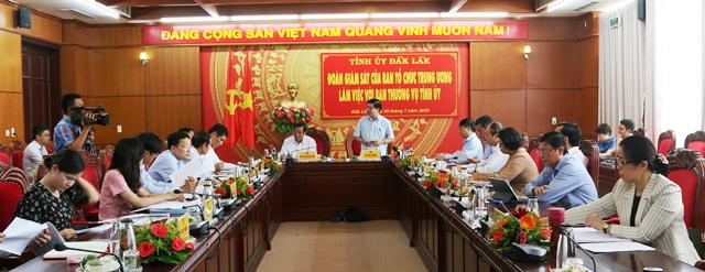 The Supervisory Delegation of the Central Party Organization Commission works with the Standing Bureau of Provincial Party Committee