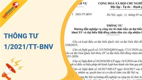 Triển khai Thông tư số 01/2021/TT-BNV ngày 11/01/2021 của Bộ Nội vụ