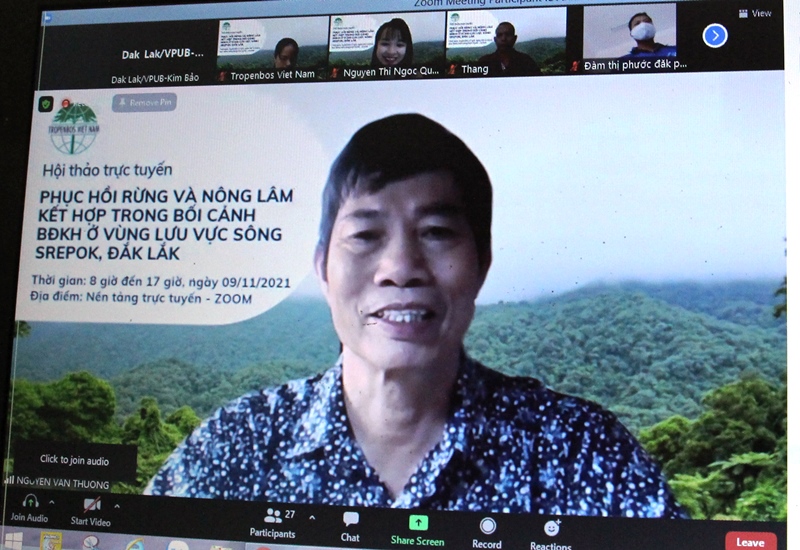 Online consultation workshop “Forest restoration and agroforestry in the context of climate change in the Serepok River basin in Dak Lak Province”