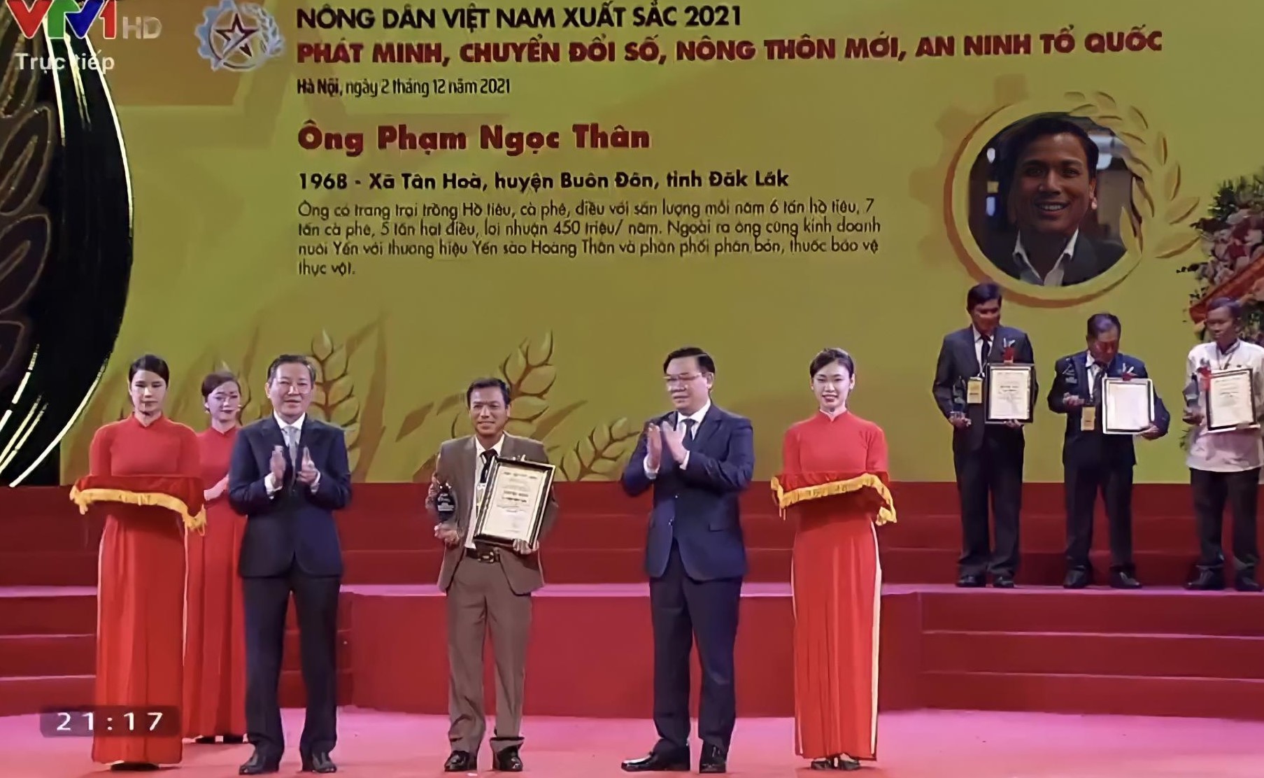 Đắk Lắk có 1 nông dân được vinh danh “Nông dân Việt Nam xuất sắc 2021”