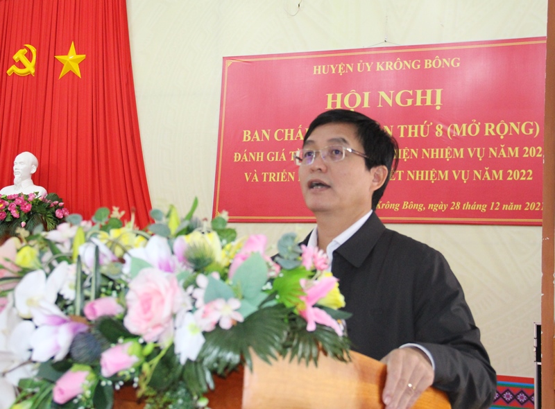 Bí thư Tỉnh ủy dự Hội nghị Ban Chấp hành Đảng bộ huyện Krông Bông lần thứ 8 mở rộng