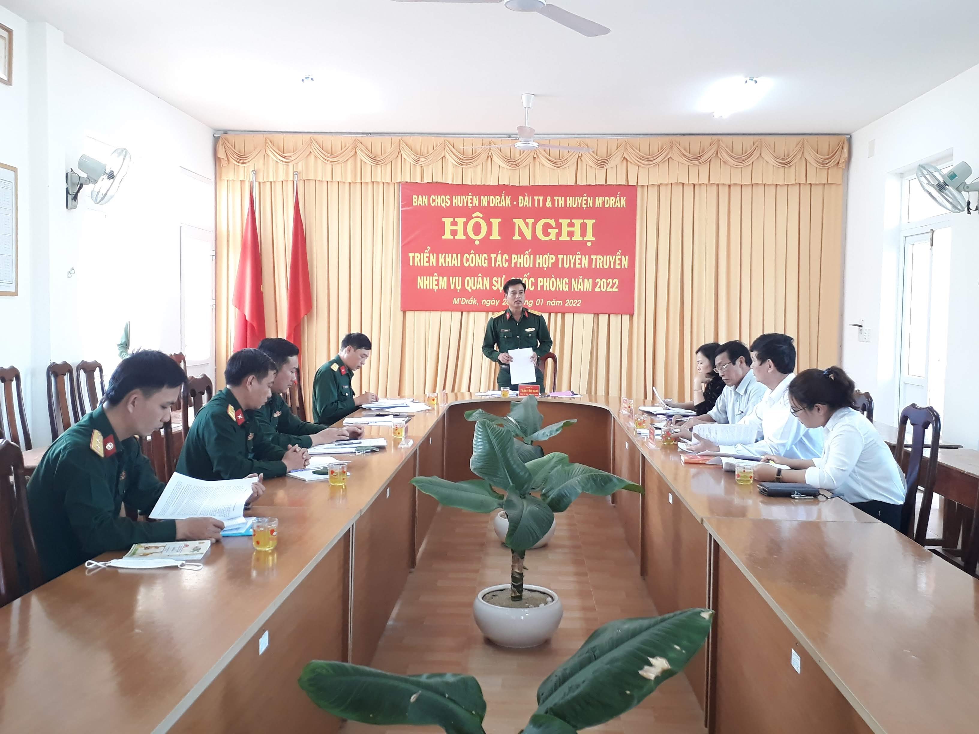 Huyện M’Drắk triển khai công tác phối hợp tuyên truyền nhiệm vụ quân sự, quốc phòng năm 2022