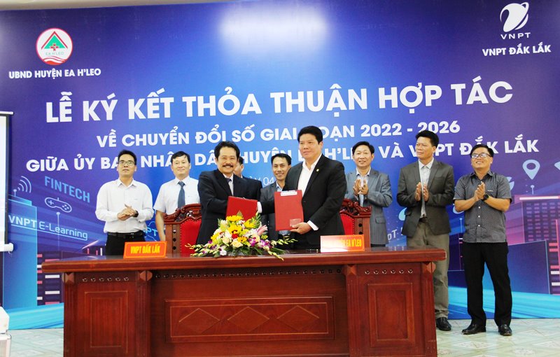 UBND huyện Ea H’Leo và VNPT Đắk Lắk ký kết chuyển đổi số giai đoạn 2022-2026