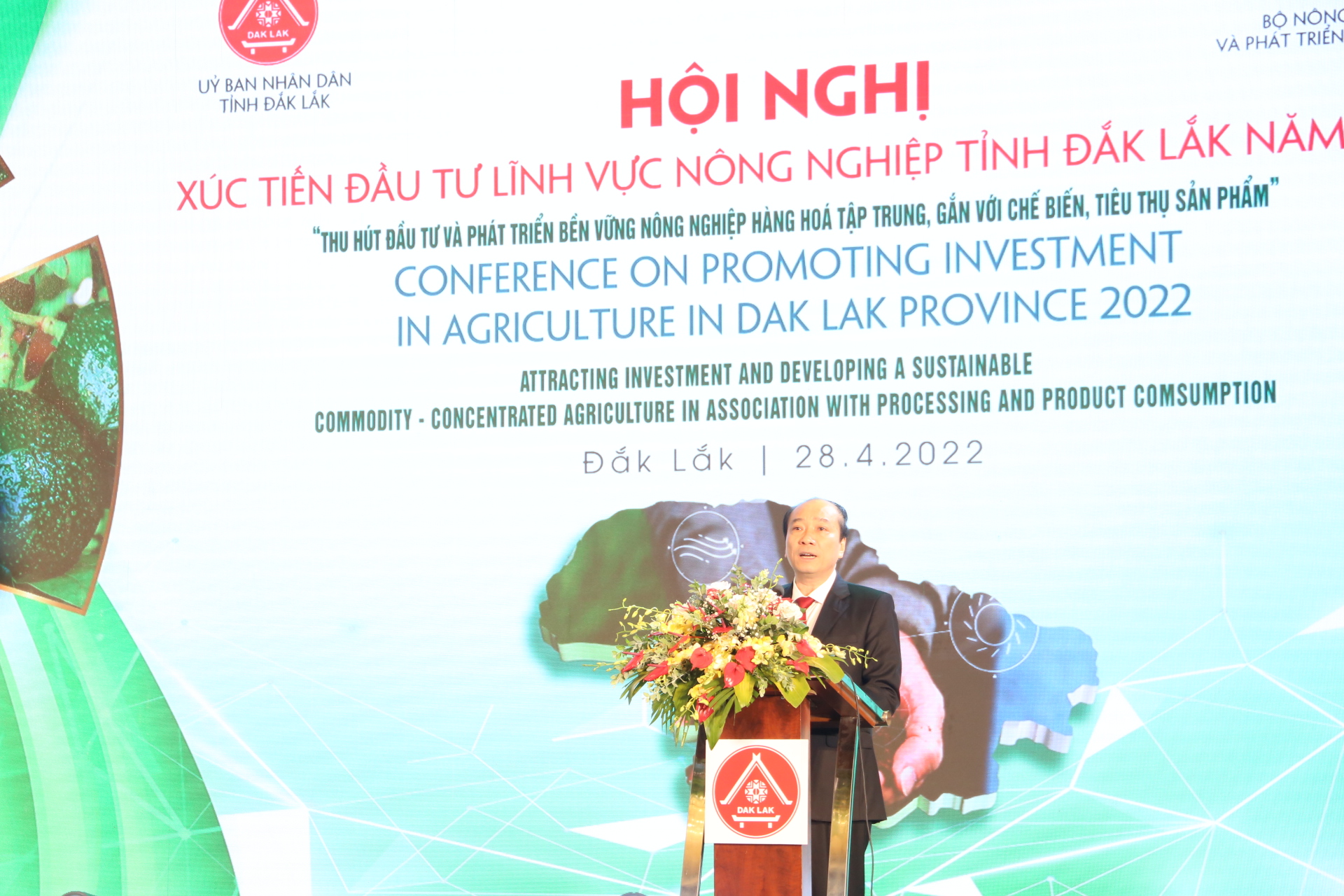 Chủ tịch UBND tỉnh Phạm Ngọc Nghị phát biểu khai mạc Hội nghị Xúc tiến đầu tư lĩnh vực nông nghiệp năm 2022