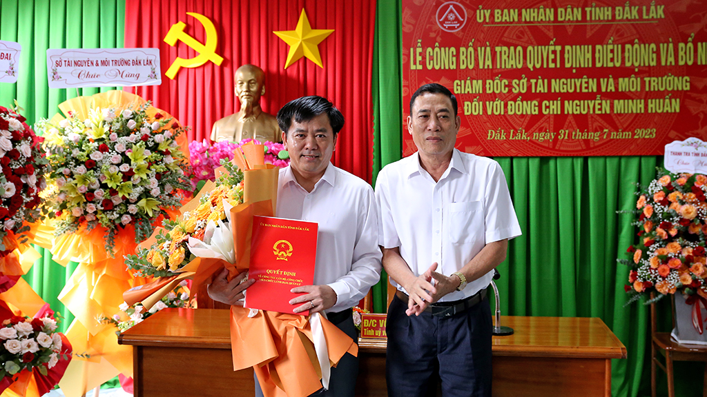 Điều động và bổ nhiệm đồng chí Nguyễn Minh Huấn giữ chức vụ Giám đốc Sở Tài nguyên và Môi trường