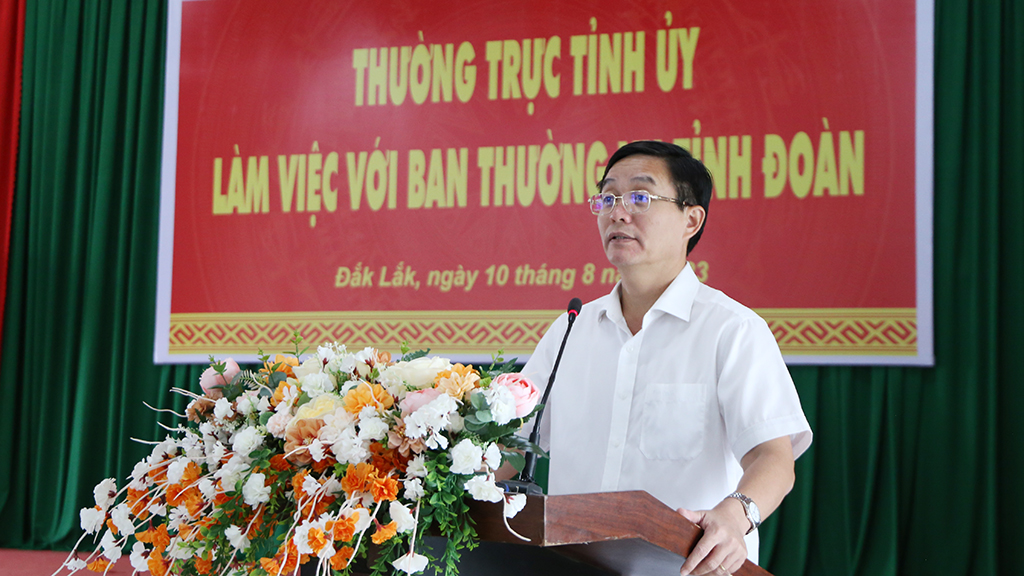 Thường trực Tỉnh ủy làm việc với Ban Thường vụ Tỉnh đoàn