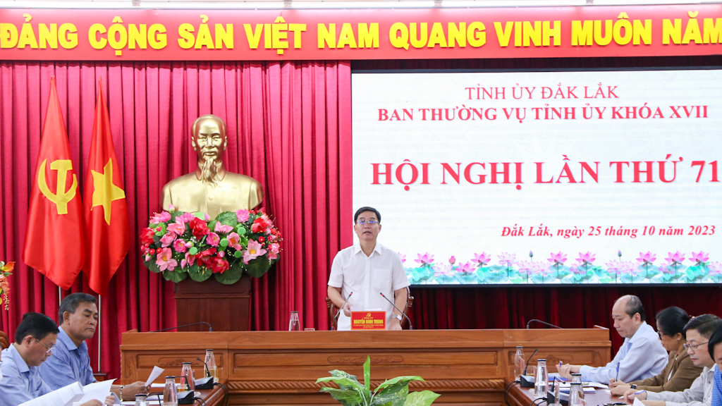 Hội nghị Ban Thường vụ Tỉnh ủy lần thứ 71