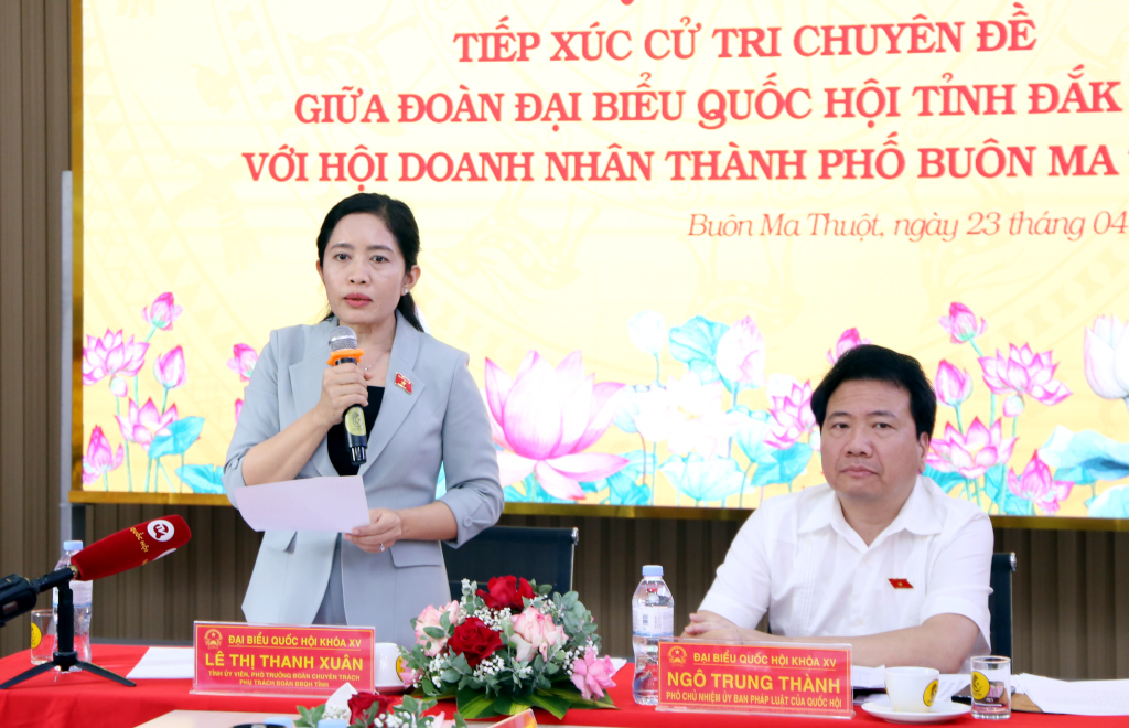 Đoàn Đại biểu Quốc hội tỉnh tiếp xúc cử tri chuyên đề với Hội Doanh nhân thành phố Buôn Ma Thuột