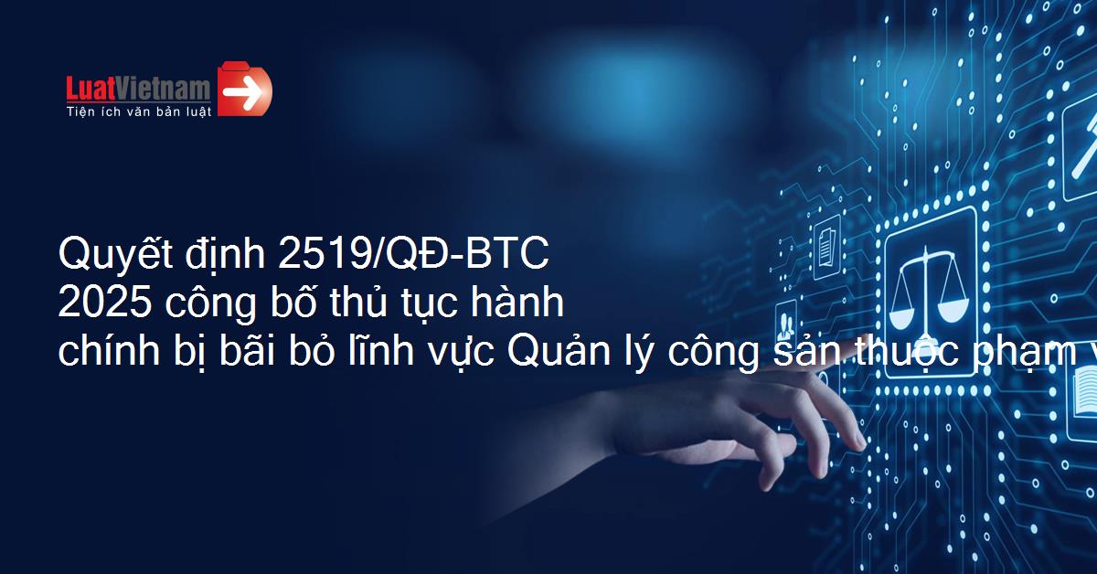 Triển khai Quyết định số 2519/QĐ-BTC của Bộ Tài chính
