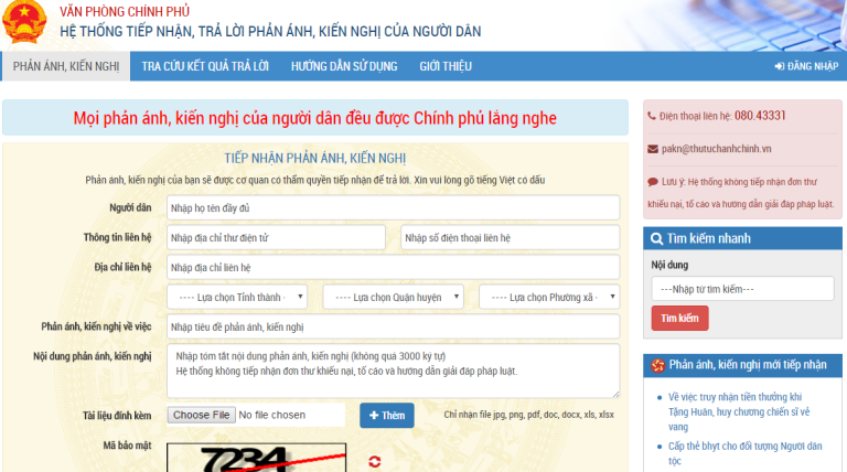 Tổ chức tiếp nhận, xử lý phản ánh, kiến nghị của người dân, doanh nghiệp.