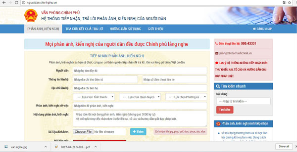 Thực hiện tiếp nhận, xử lý và trả lời phản ánh, kiến nghị của người dân