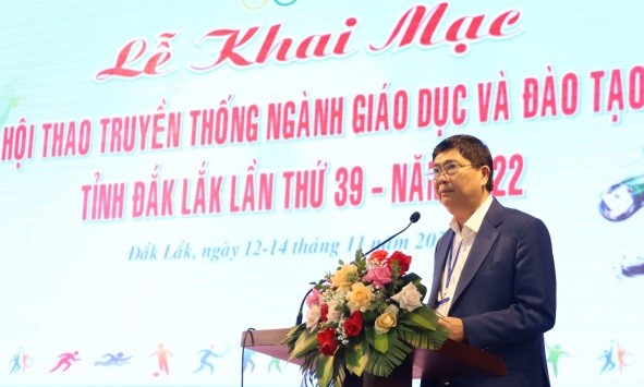 Opening ceremony of the 39th Dak Lak Traditional Sports Festival of the Education and Training sector in 2022