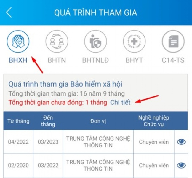 Bổ sung tính năng thời gian chưa đóng Bảo hiểm xã hội trên VssID