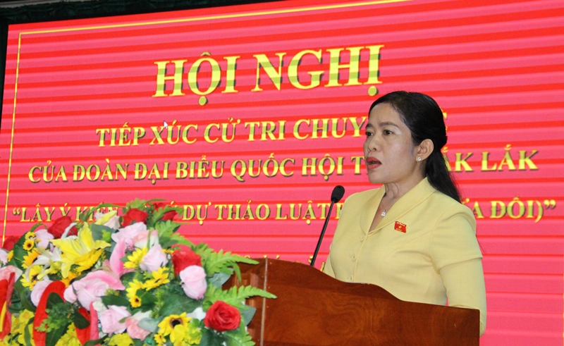 Đoàn đại biểu Quốc hội tỉnh Đắk Lắk lấy ý kiến góp ý dự án Luật Đất đai sửa đổi