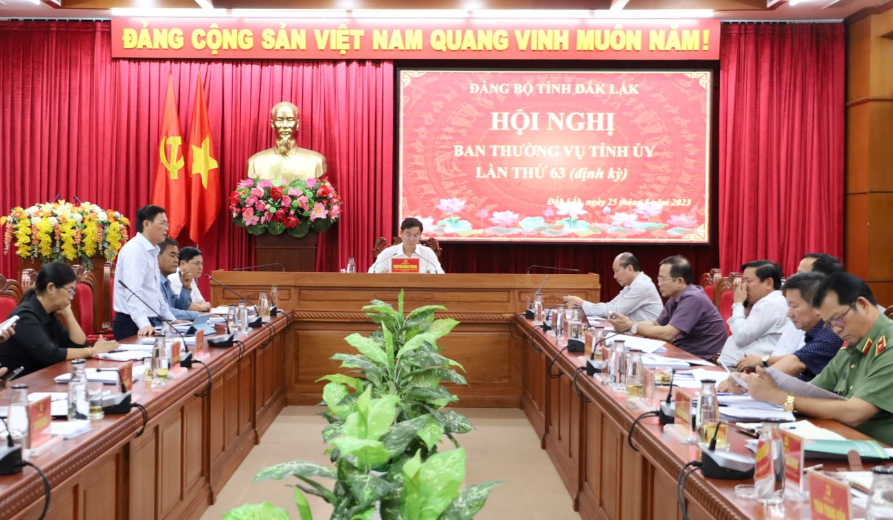 Hội nghị Ban Thường vụ Tỉnh ủy định kỳ lần thứ 63