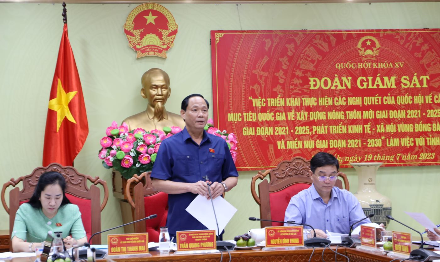 Đoàn giám sát tối cao của Quốc hội làm việc với tỉnh Đắk Lắk về các chương trình mục tiêu quốc gia