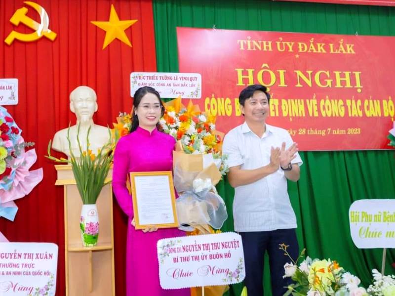 Đồng chí Nguyễn Thị Thu giữ chức Phó Chủ tịch Hội Liên hiệp Phụ nữ tỉnh Đắk Lắk.