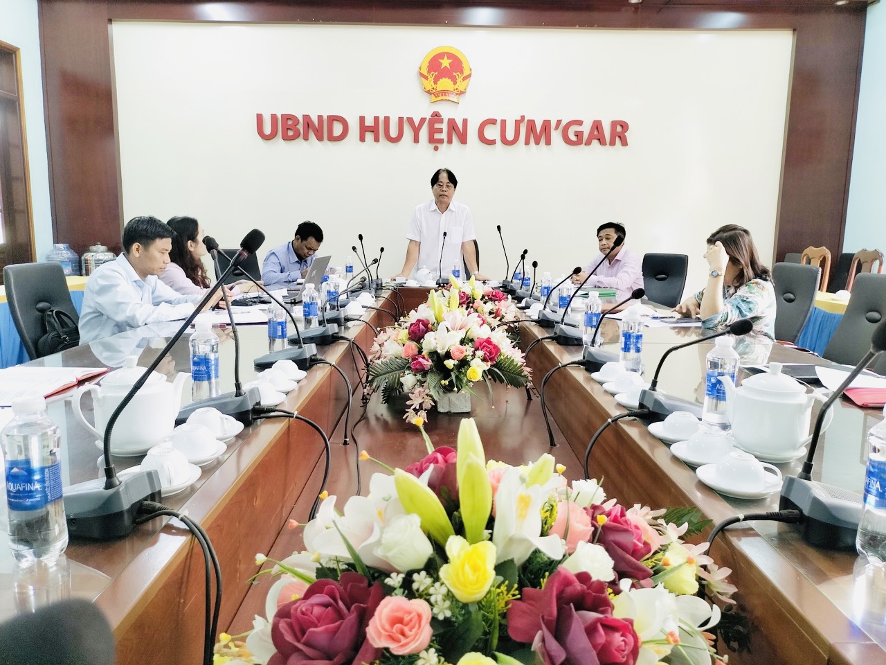 Đoàn kiểm tra của Ban đại diện Hội đồng quản trị Ngân hàng Chính sách xã hội tỉnh Đắk Lắk làm việc tại huyện Cư M’gar