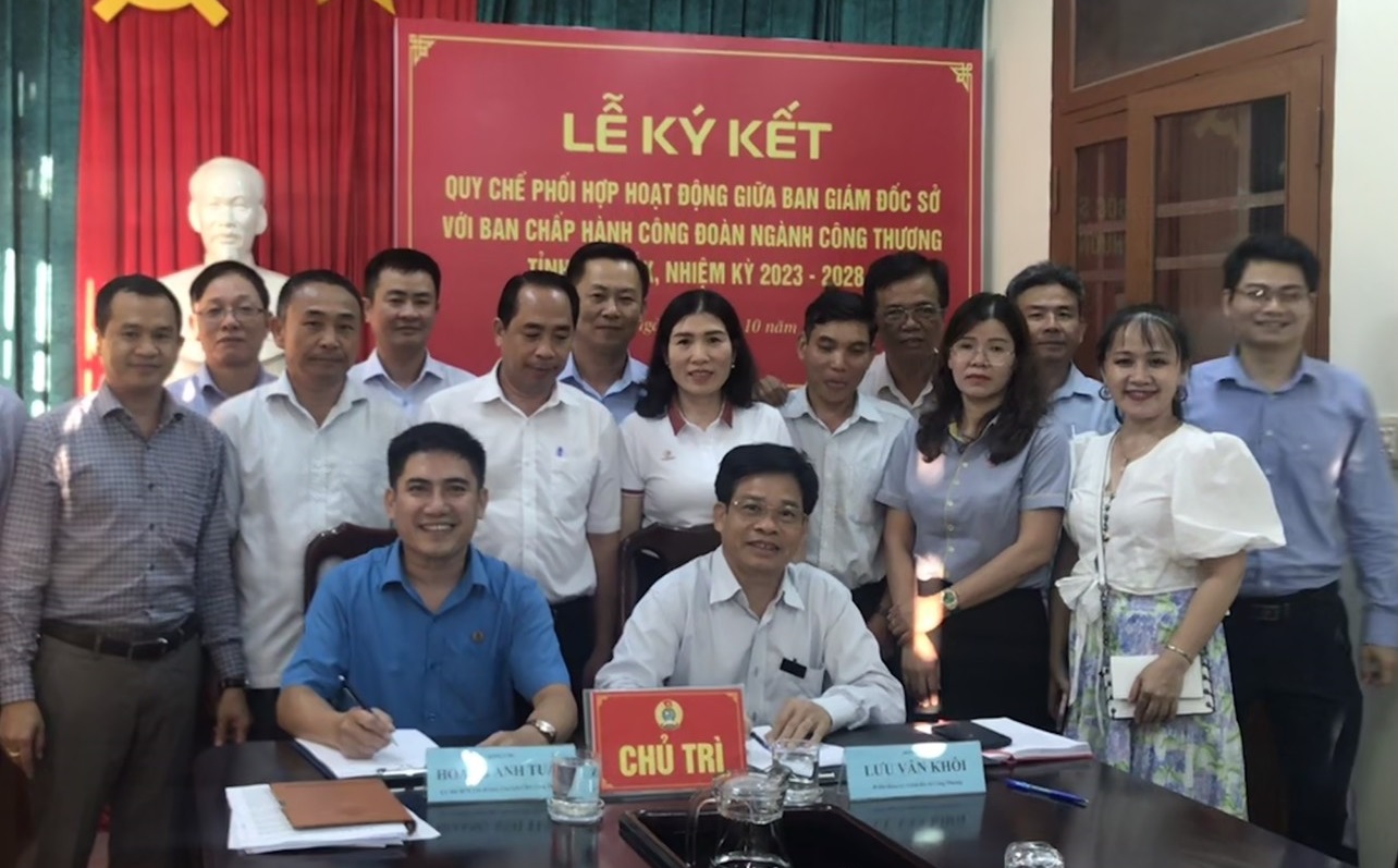 Sở Công Thương và Công đoàn ngành Công Thương ký kết quy chế phối hợp nhiệm kỳ 2023 – 2028.