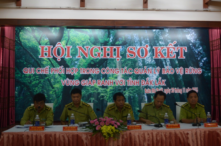 Hội nghị sơ kết quy chế phối hợp trong công tác quản lý, bảo vệ rừng vùng giáp ranh với tỉnh Đắk Lắk.