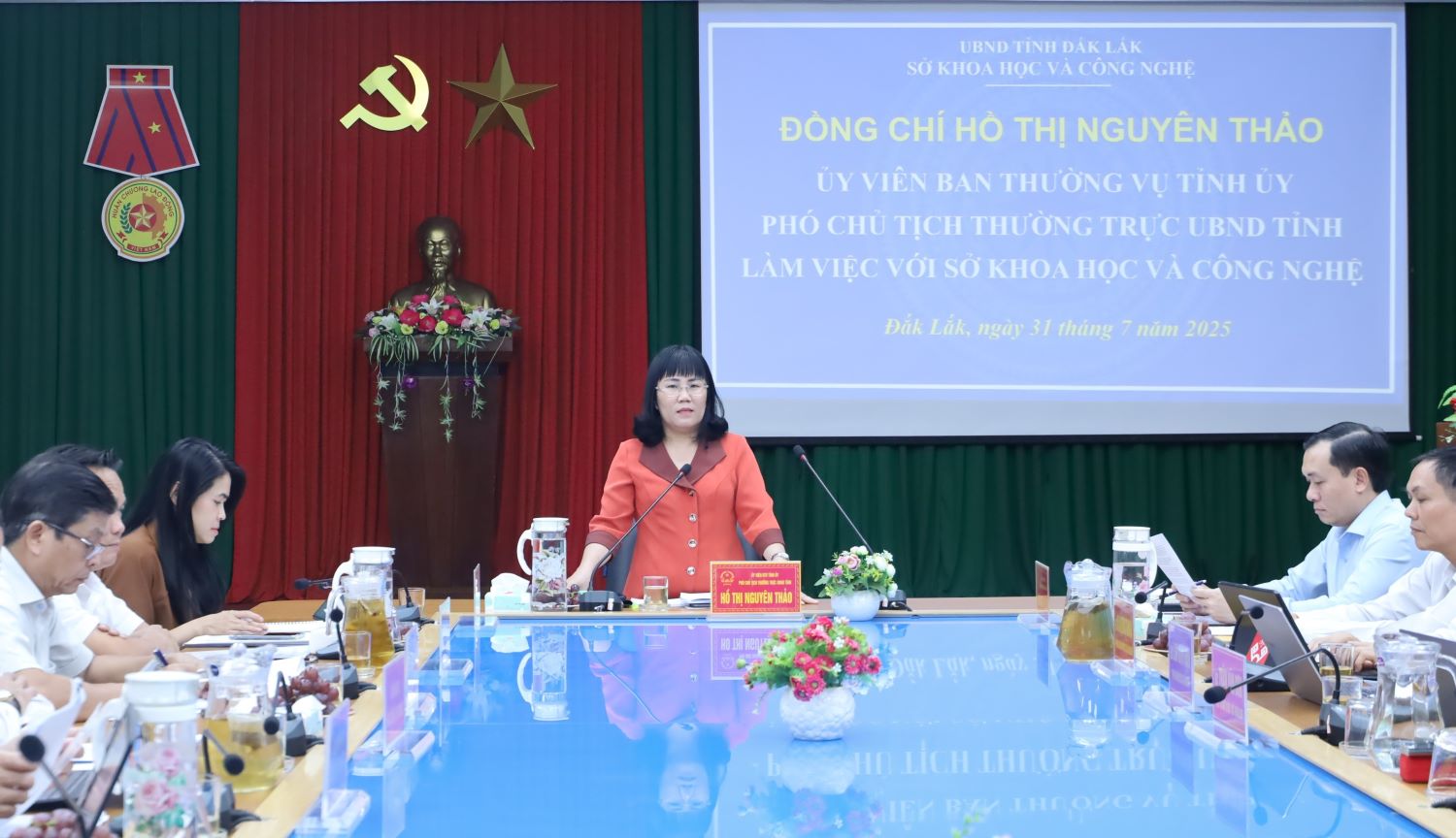 Phó Chủ tịch Thường trực UBND tỉnh Đắk Lắk Hồ Thị Nguyên Thảo làm việc với Sở Khoa học và Công nghệ