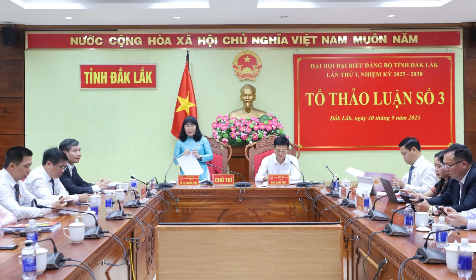 Đại hội đại biểu Đảng bộ tỉnh Đắk Lắk lần thứ I, nhiệm kỳ 2025-2030 tiến hành thảo luận tại tổ