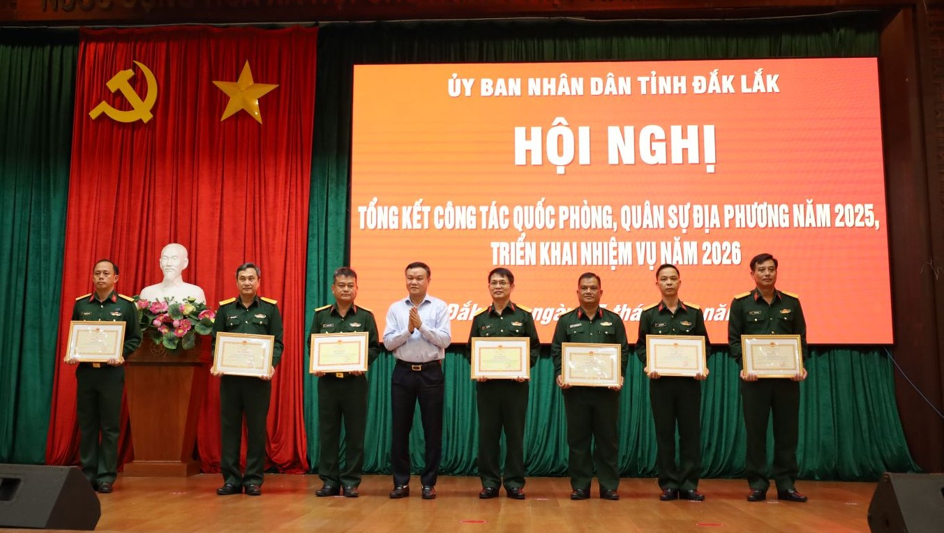 UBND tỉnh Đắk Lắk tổng kết công tác quốc phòng, quân sự địa phương năm 2025