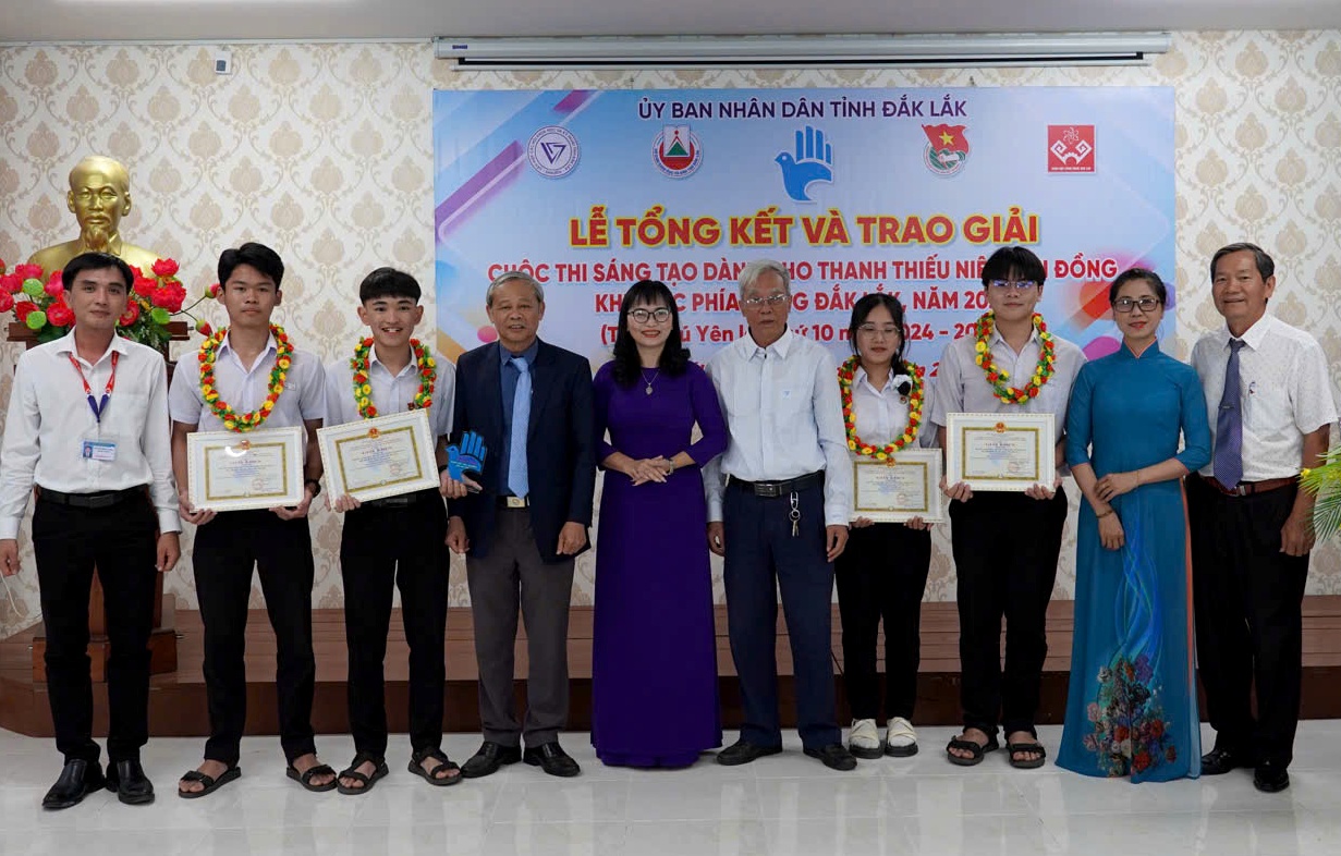 Trao 33 giải cuộc thi Sáng tạo thanh, thiếu niên, nhi đồng khu vực phía Đông tỉnh Đắk Lắk