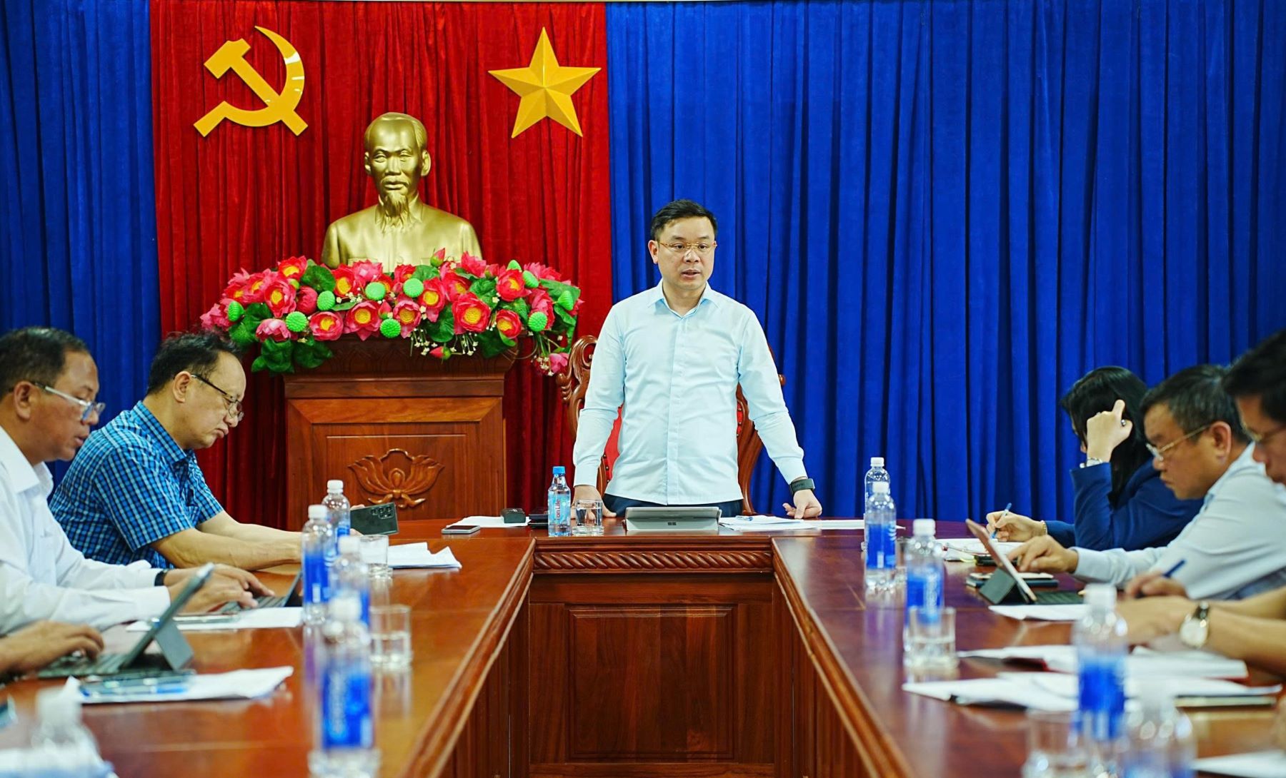 Thường trực Tỉnh ủy Đắk Lắk làm việc với xã Krông Á về công tác chuẩn bị bầu cử