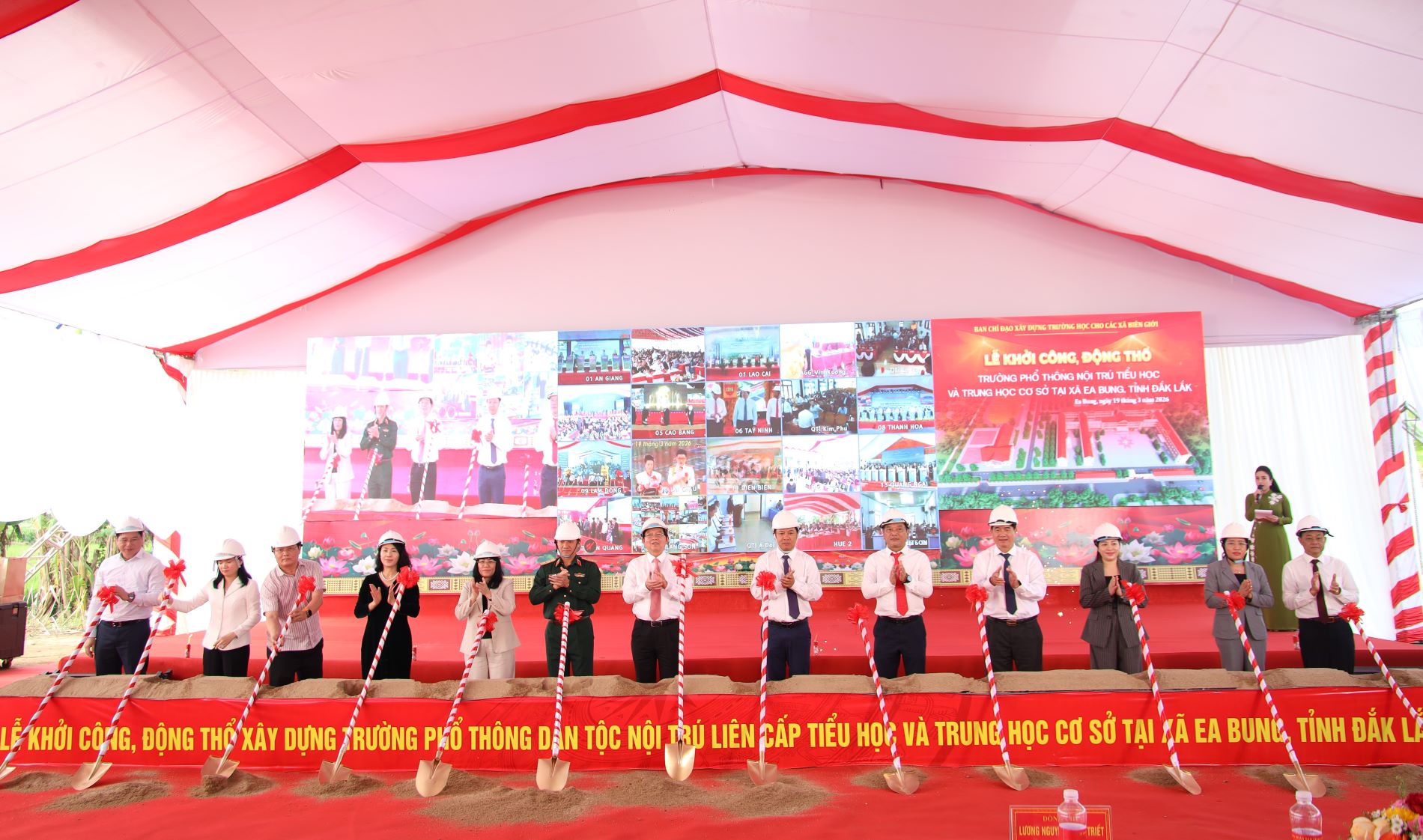 Khởi công xây dựng công trình Trường Phổ thông nội trú liên cấp tiểu học và THCS Ea Bung