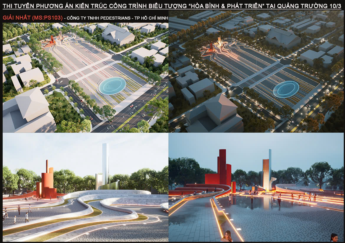 Kết quả thi tuyển phương án kiến trúc biểu tượng “Hòa bình và phát triển” tại Quảng trường 10/3
