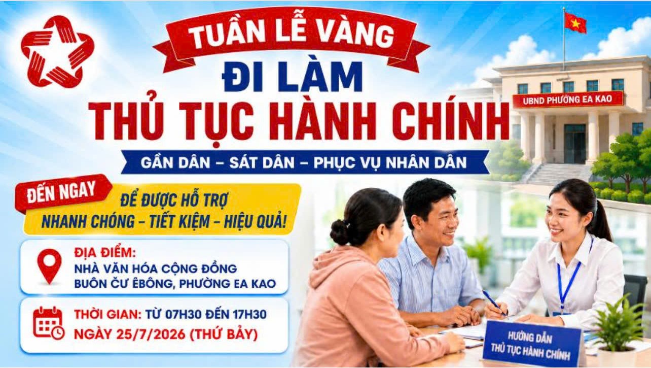 Phường Ea Kao tiếp tục triển khai “Tuần lễ vàng đi làm thủ tục hành chính” tại buôn Čư Êbông
