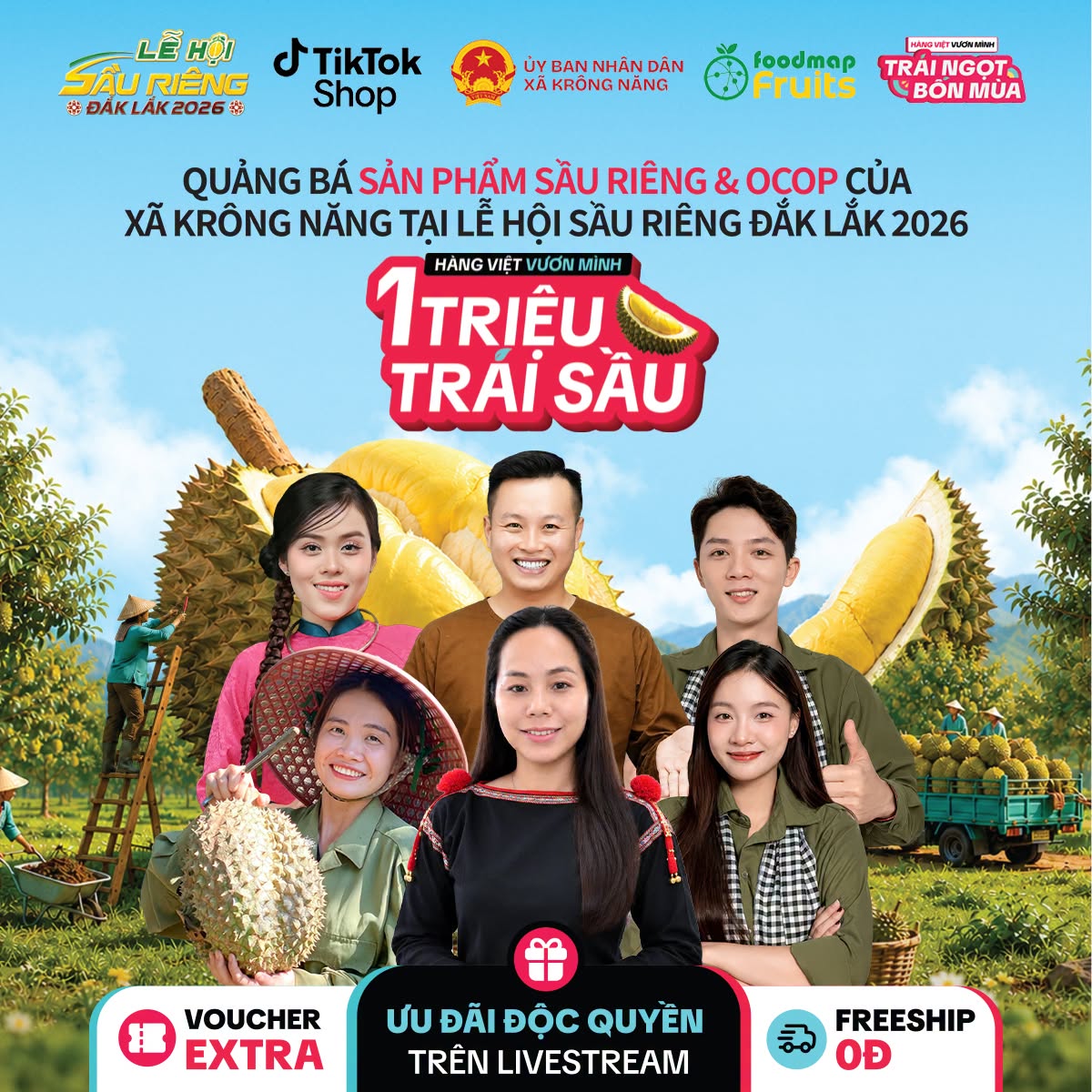 Xã Krông Năng tổ chức chuỗi hoạt động hưởng ứng Lễ hội Sầu riêng Đắk Lắk 2026