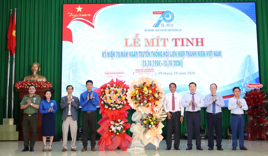 Đắk Lắk mít tinh kỷ niệm 70 năm Ngày truyền thống Hội Liên hiệp Thanh niên Việt Nam