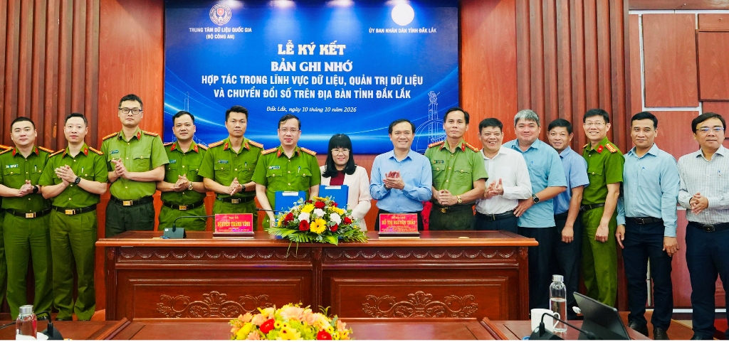 Đắk Lắk hợp tác với Trung tâm Dữ liệu Quốc gia về quản trị dữ liệu và chuyển đổi số