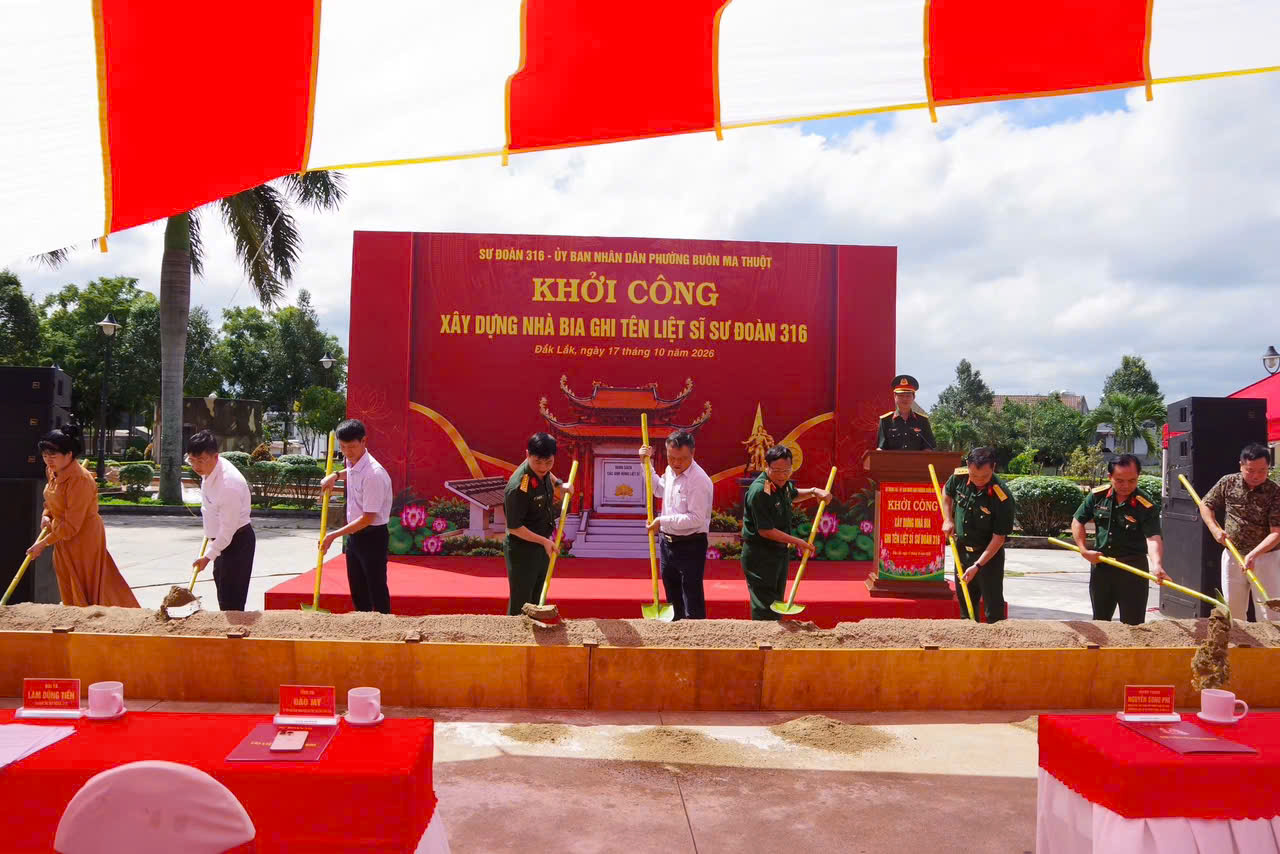 Khởi công Nhà bia tưởng niệm các liệt sĩ Sư đoàn 316 hy sinh trong chiến dịch Tây Nguyên