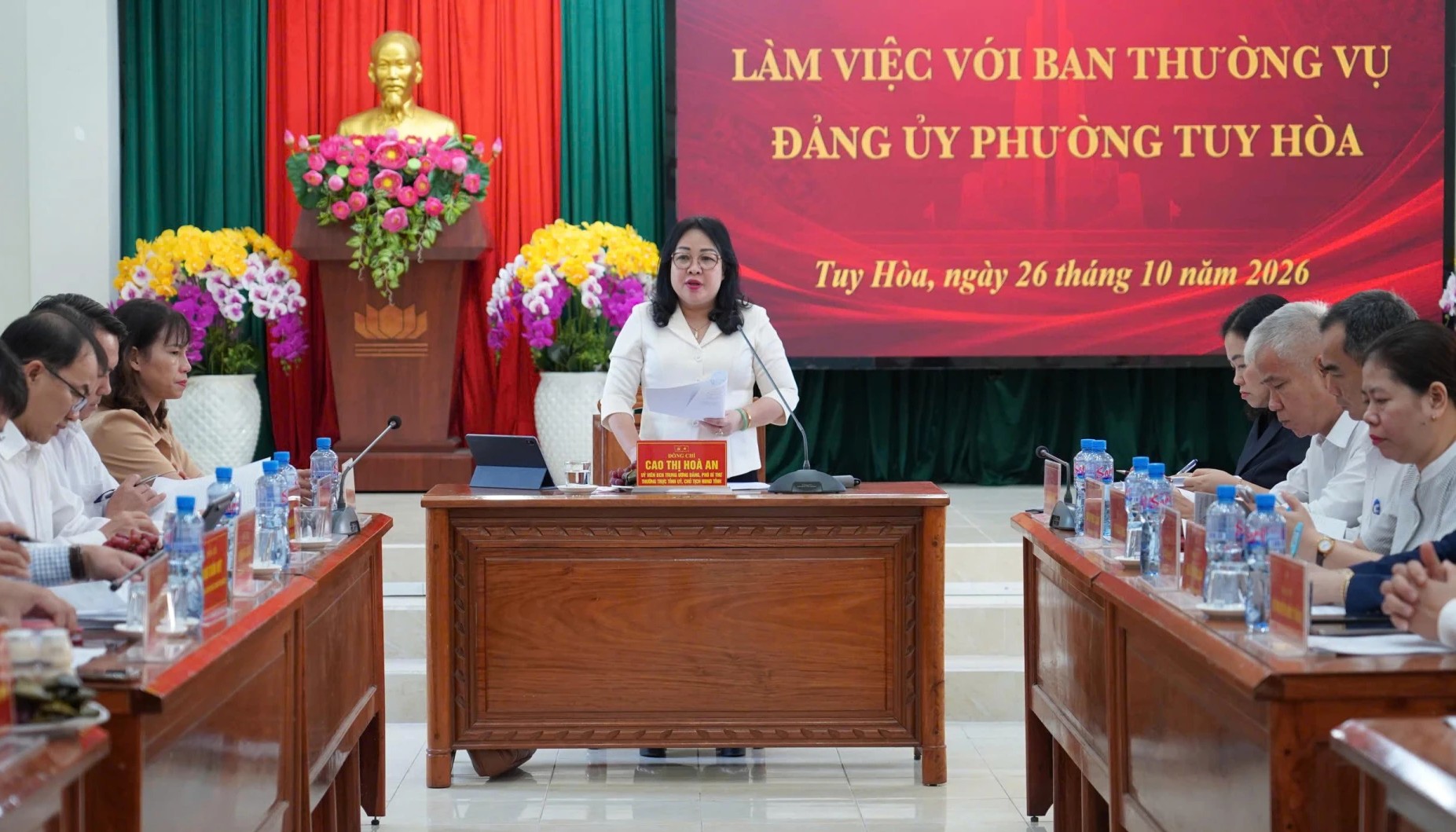 Đoàn kiểm tra, giám sát số 498 của Ban Thường vụ Tỉnh ủy làm việc với Đảng ủy phường Tuy Hòa